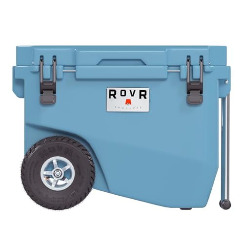 RollR 60 Quart Wheeled Hard Cooler with Tow Handle – Extra Large Insulated Cooler Box for Camping, Fishing, Travel, and Outdoor Events (SOUTH PACIFIC)