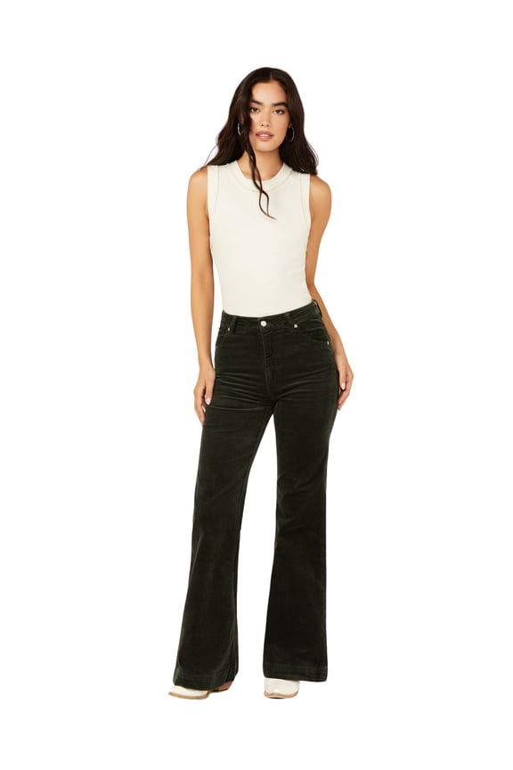 Women's High Rise Eastcoast Corduroy Stretch Flare Jeans - 12843 24W x 32L