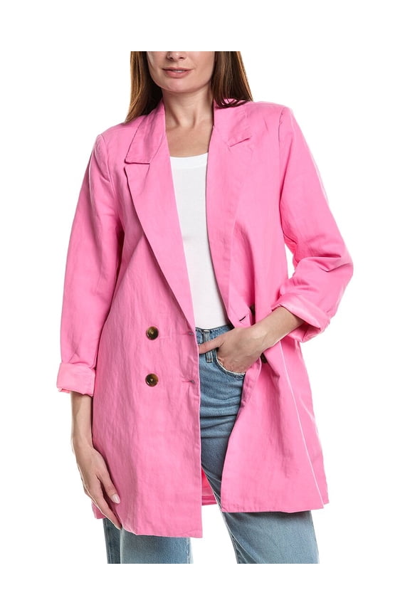 womens  Helene Linen-Blend Jacket, s, Pink