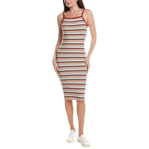 Rolla's womens Rolla’s Rib Naomi Dazed Stripe Dress Jean, 8/S, Red