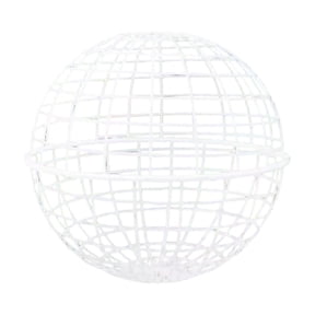 Rollable Chicken Foraging Ball, Playful Plastic Grid Sphere for Hen Exercise and Coop Enrichment White 8"