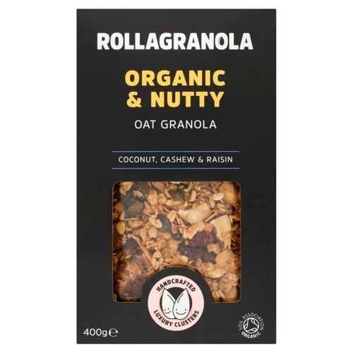 Rollagranola Organic and Nutty Oat Granola 400g, British Import (Pack of 3)