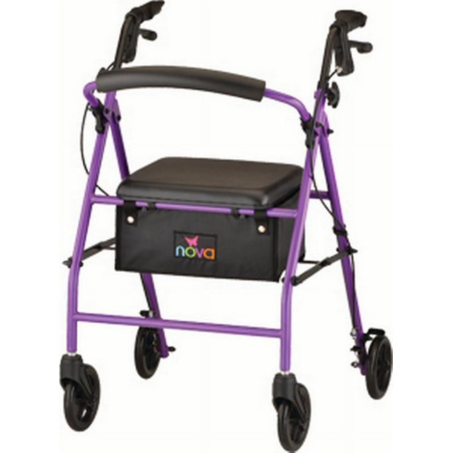 Rollator Nova Vibe 6S Steel Rolling Walker Weight Capacity 300 lbs