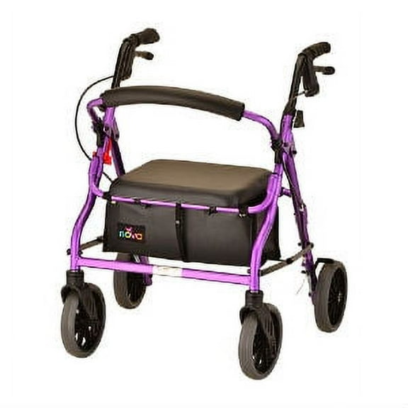 Rollator Nova Zoom 18 Petite Aluminum Rolling Walker Weight Capacity 300 lbs (Purple)