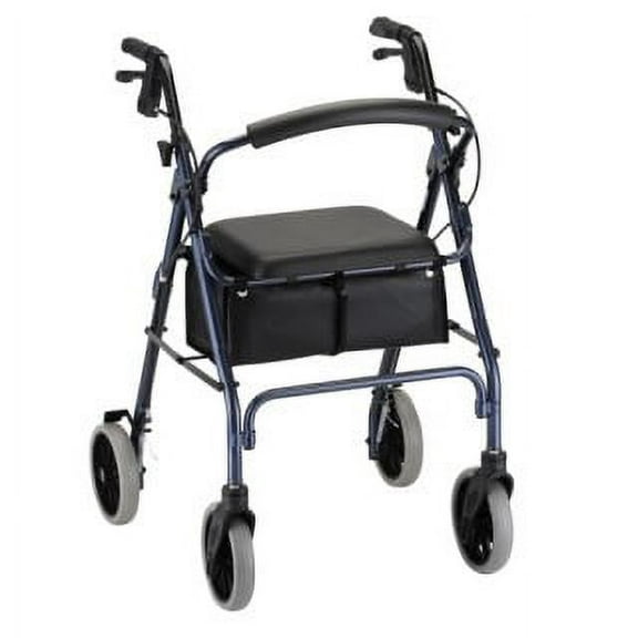 Rollator Nova Zoom 24 Metal Frame Rolling Walker Weight Capacity 300 lbs (Blue)