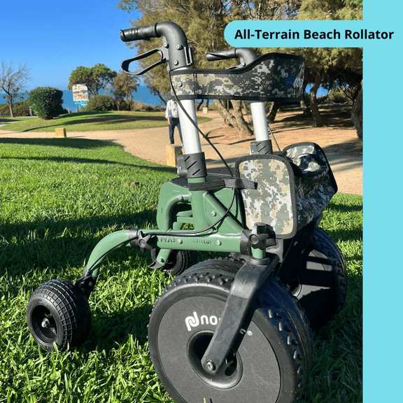 Novaf Beach and All-Terrain Rollator Walker Camouflage Green