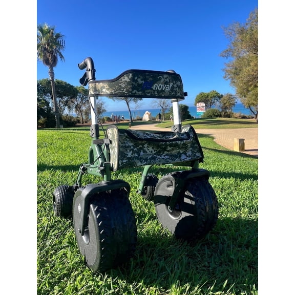 Novaf Adjustable Rollator Walker Military Camouflage All-terrain, Green