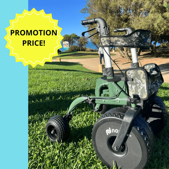Novaf Adjustable Rollator Military Camouflage All-terrain, Green