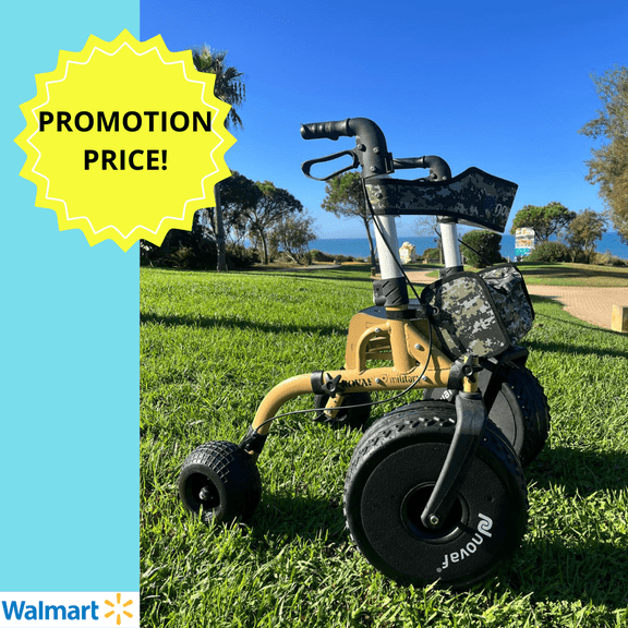 Novaf Adjustable Rollator Military Camouflage All-terrain, Sand