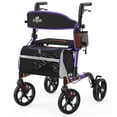 thumbnail image 1 of Rollator Walker for Seniors, Lightweight Foldable All Terrain Rolling Walker with seat, Aluminum Walkers with 8 inch Rubber Wheels, Handles and Backrest for Seniors and Adult (Purple), 1 of 7