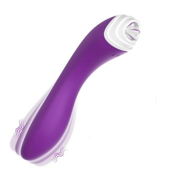Rollback 2 in 1 C-Spot Tongue Licking & G-Spot Vibrator, Vaginal Nipple Stimulator,Adult Sex Toy for Couples or Women Masturbator (Rose Purple)