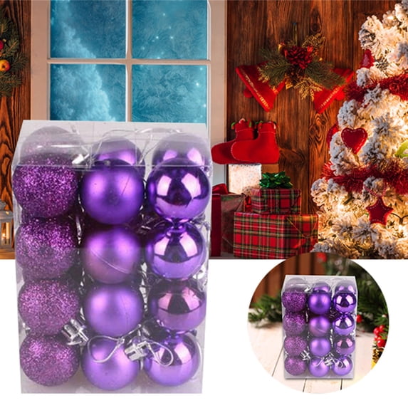Rollback Holiday Decor July Christmas Savings! Feltree Christmas Baubles Xmas Tree Christmas Decoration Party Ornaments Christmas Tree 24 Set Purple 1 Box Of Christmas Colored Balls