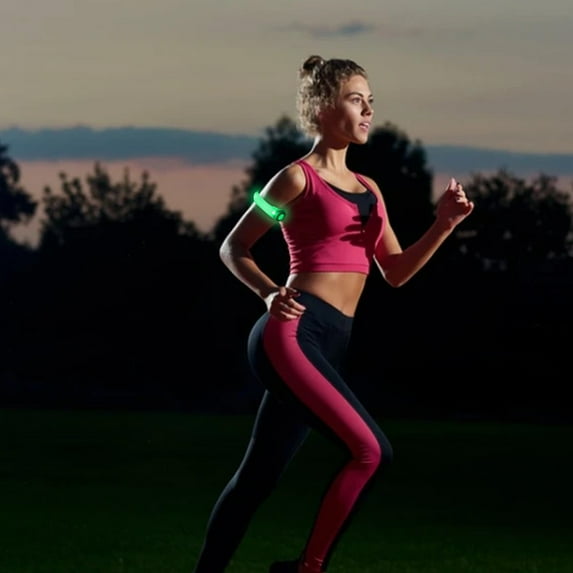 Outdoor LED Running Armband Lights, Cycling Safety Glowing Armband with Battery, Sports Caution and Visibility Signal for Night Running, Jogging, and Cycling