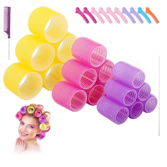 RollbackHair Rollers 29Pcs Self Grip Hair Rollers Curlers Set with Clips for Long Medium Short Thick Fine Thin Hair Volume