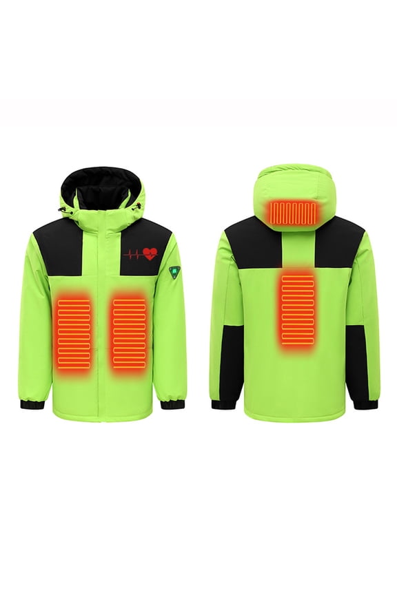 Rollbacks & More GaThRRgYP Must Have Women's Autumn Heated Coat,USB Intelligent Constant Temperature Heated Windproof Plus Size Coat for Men and Women Winter 4 Heated Jacket Coat Green XXL