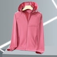 thumbnail image 1 of GaThRRgYP Womens Summer Tops under $5,Woman Casual Solid Sports Hooded Long Sleeve Zipper Sun-proof High Elastic Hot Pink XXL, 1 of 3