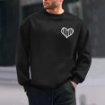 thumbnail image 1 of Rollbacks & More LEBONYARD Men's Crewneck Tee with Long Sleeves,Mens Clothing Clearance under $10,Men's Valentine's Day Printed Casual Long Sleeved Round Neck Base Hoodie Black XXXL, 1 of 8