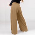 thumbnail image 1 of Rollbacks & More LEBONYARD Plus Size Pants Clearance,Women Solid Color Fashionable Drawstring Zipper Casual Lace Up Straight Leg Wide Leg Pants Khaki XL, 1 of 6