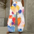 thumbnail image 1 of Rollbacks & More LEBONYARD Sweatpants for Women Plus Size with Pockets,Women Casual Printing Pockets Elastic Mid-Waist Comfortable Wide-Legged Loose Pants Multicolor S, 1 of 5