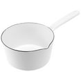 thumbnail image 1 of Rollbacks & More 1.3L Japanese Style White Ceramics Milk Pot Kitchen Cooking Pan Stewpan Saucepan with Long Handle for One People, 1 of 8
