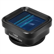 Rollbacks & More 1.55X Mobile Phone Movie Lens, Wide Screen Anamorphic Blu-Ray Brushed Video Lens