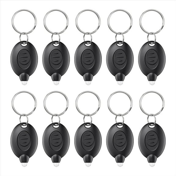 Rollbacks & More 10 Pack LED Keychain Flashlight Mini Light Portable Key Ring Torch for Outdoor Camping Hiking