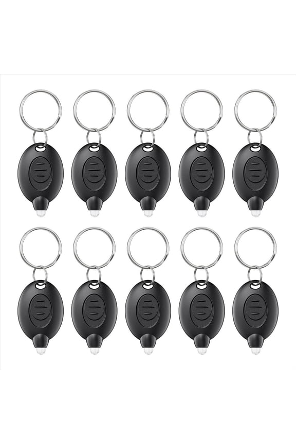 Rollbacks & More 10 Pack LED Keychain Flashlight Mini Light Portable Key Ring Torch for Outdoor Camping Hiking