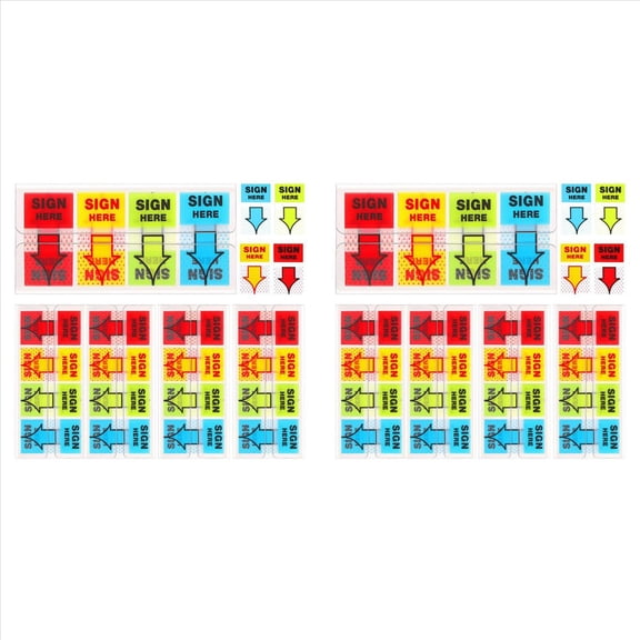 Rollbacks & More 1000pcs Sign Here Stickers,Labels Stickers Adhesive Tabs Post Flags for Home Office (4 Colors)