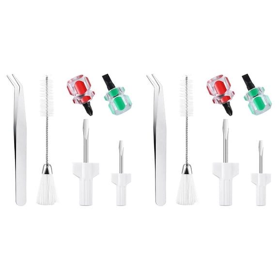 Rollbacks & More 12 Pieces Sewing Machine Cleaning Kit Includes Tweezers Double Headed Lint Brush Screwdriver, for Tools