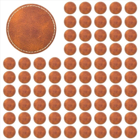 Rollbacks & More 120 Pcs Blank Leatherette Hat Patches and Adhesive Artificial Leather Rectangular