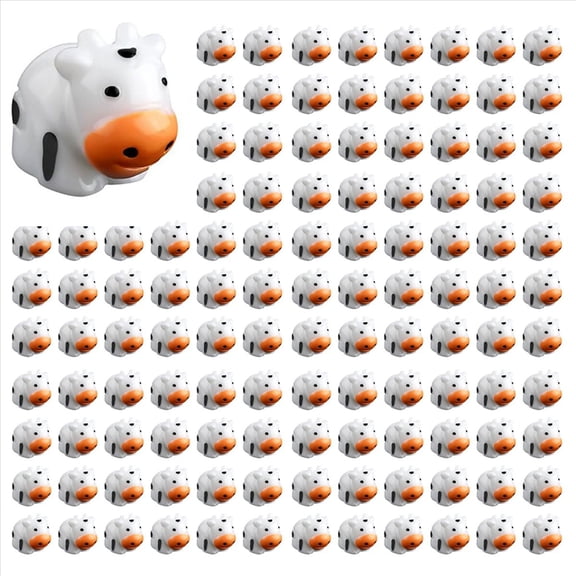 Rollbacks & More 120pcs Cute Mini Cows Figurines, Tiny Miniature Resin Cow Ornaments Animals for Landscape House DIY Craft