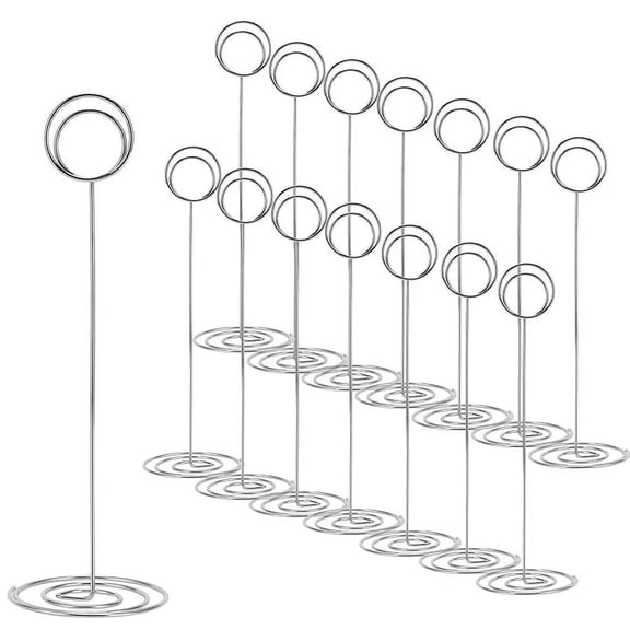 Rollbacks & More 15 Pack 8.75 Inch Tall Table Number Holder, Place Card Picture Wire Photo Holder Clip,Menu Memo