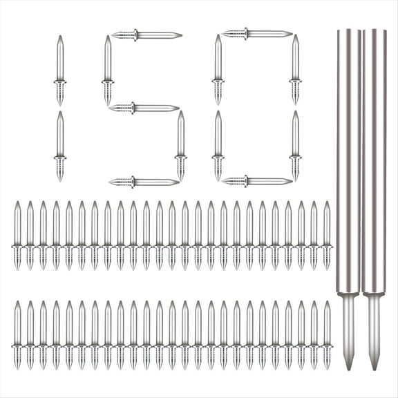 Rollbacks & More 150Pcs Baseboard Seamless Nails Double-Headed Screw, Skirting Line Special Security with Sleeve Tool