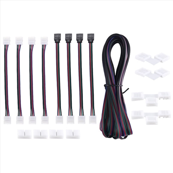 Rollbacks & More 16.4FT(5M) 4-Pin RGB LED Strip Extension Cable,LED Strips Connectors Kits for 5050 Flexible Light
