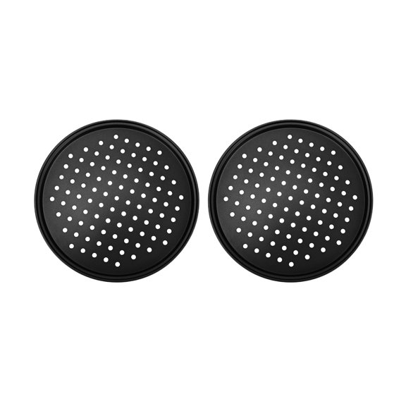 Rollbacks & More 2 Pack 11 Inch Personal Perforated Pizza Pans Carbon Steel with Nonstick Coating Easy to Clean Baking Tray