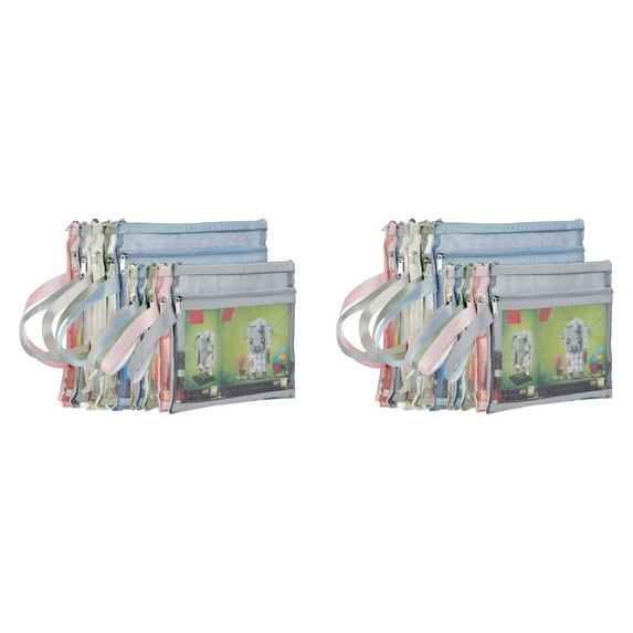 Rollbacks & More 20 Pack Colored Double-Layer Mesh Zipper Pouch Bags, Building Block Sets Toy Storage & Organization 10Pcs A4+10Pcs A5