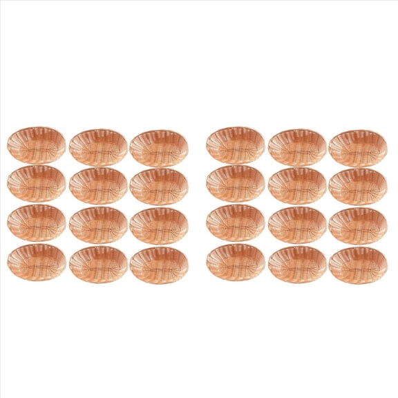 Rollbacks & More 24 Pack Plastic Oval Basket, Empty Bread Basket Food Storage Bulk,Plastic Wicker Baskets Bin for Kitchen Serving