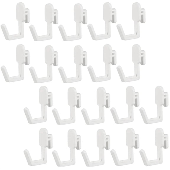 Rollbacks & More 24Pcs Pegboard Hooks J Shape Hook Peg Board Tool Organizer Accessories, White