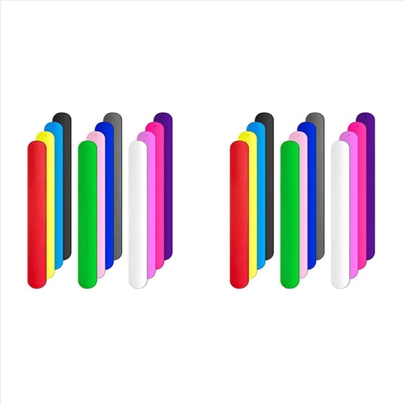 Rollbacks & More 24Pcs Silicone Flip Wrapping Paper Holder Poster Roll Stabilizer Slap Bands for Storage Organization
