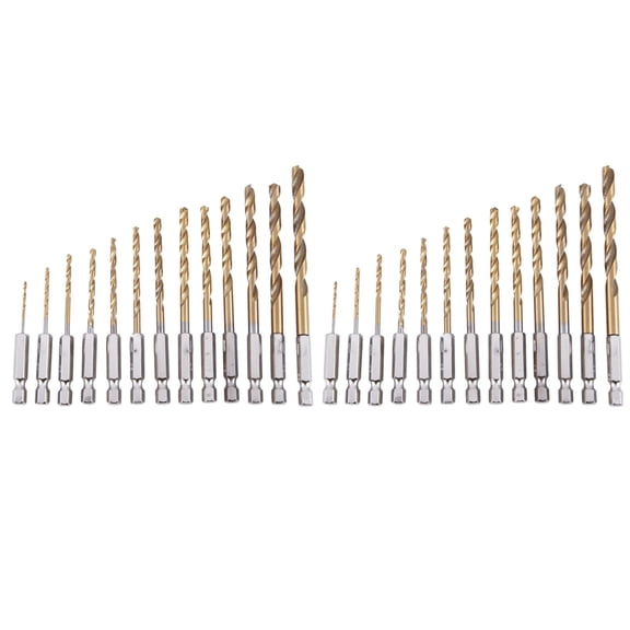 Rollbacks & More 26Pc HSS Titanium Coated Drill Bit Set with 1/4Inch Hex Shank