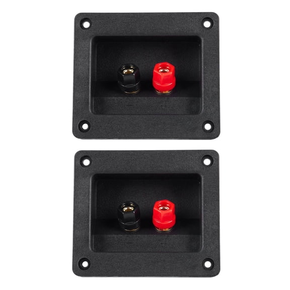 Rollbacks & More 2PCS 90X78mm Square Binding Post Type Speaker Box Terminal Cup Wire Connector Board