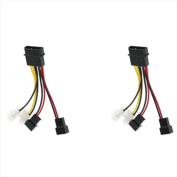 Rollbacks & More 2Pcs 4-Pin to 3-Pin Fan Power Cable Adapter Connector Computer Cooling Cables 12V/5V DC for CPU PC Case
