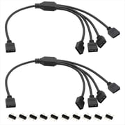 Rollbacks & More 2Pcs ARGB Splitter Cable, 1-to-4 Female to 5V 3 Pin Addressable RGB Extension Cable LED Sync