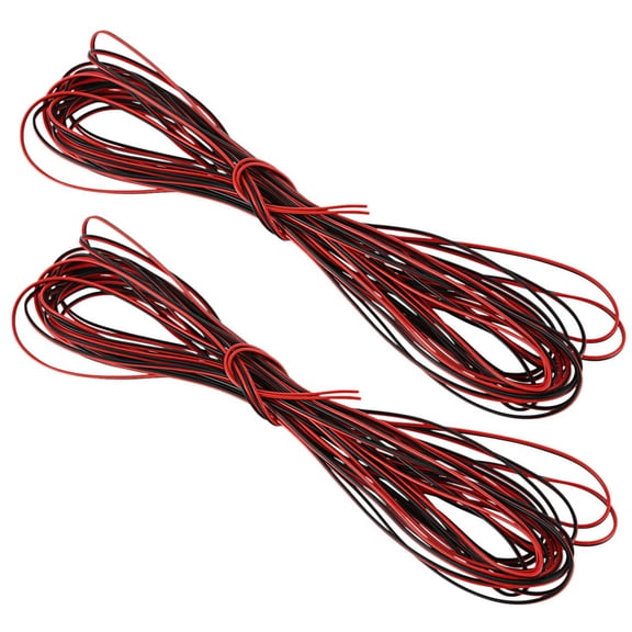 Rollbacks & More 2X 22 Gauge 15M Red Black Zip Wire AWG Cable Power Ground Stranded Copper Car
