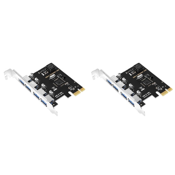 Rollbacks & More 2X 4 Port USB 3.0 PCI-E Expansion Card PCI Express PCIe HUB Adapter 4-Port USB3.0 Controller