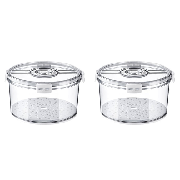 Rollbacks & More 2X Airtight Bread Box Round Homemade Storage Container Time Recording Keeper for