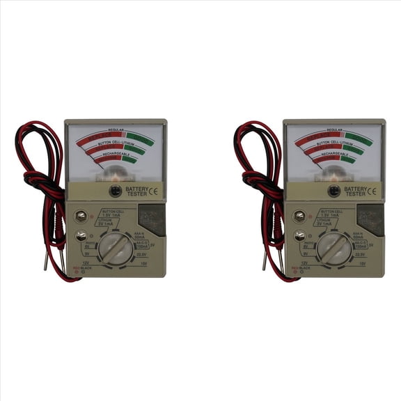 Rollbacks & More 2X Battery Tester with Meter Electric Voltage for AA AAA C D N Button Cell Batteries Checker