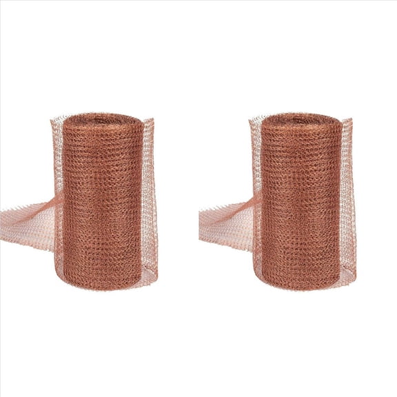 Rollbacks & More 2X Copper Mesh Rodent Control Kit, 5 Inch X 35ft Rustproof Wool Blend, DIY Hole Filler, Complete Tool for Mice