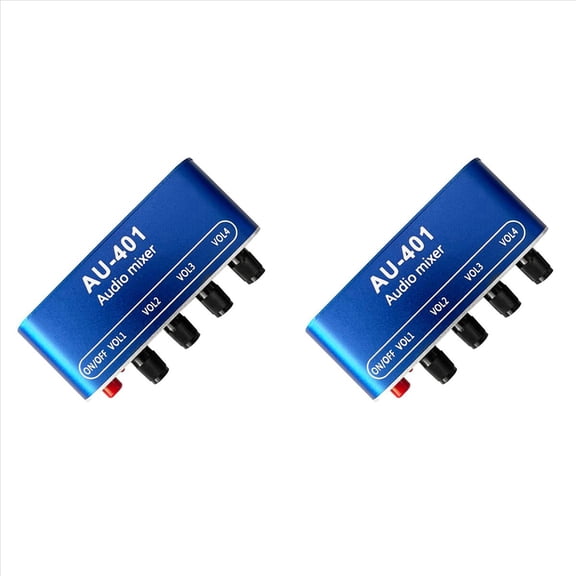 Rollbacks & More 2X DC5V-12V AU-401 Stereo Audio Mixer 4 Input 1 Output Individually Controls Board Sound Mixing DIY Headphones Amplifier