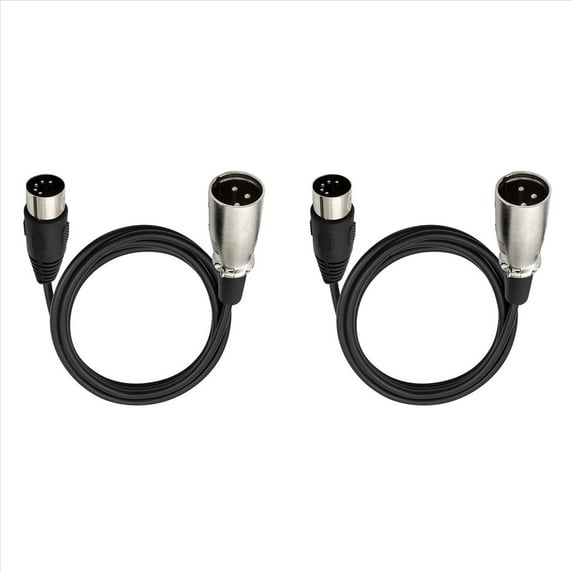 Rollbacks & More 2X DIN 5 Pin to XLR 3 Audio Cable for Match Music Instruments or Cables with MIDI 5P Male